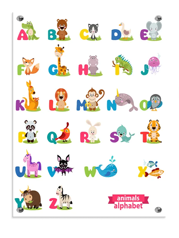 Playful Animal Alphabet Chart Plakat