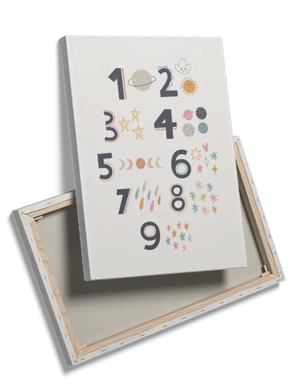 Playful Space Numbers Chart Plakat