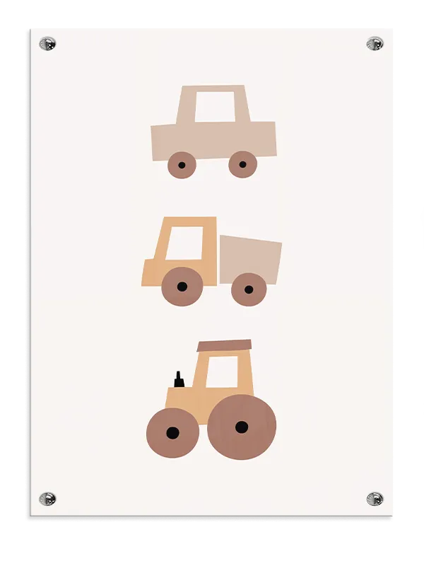 Cozy Minimalist Farm Vehicles Plakat
