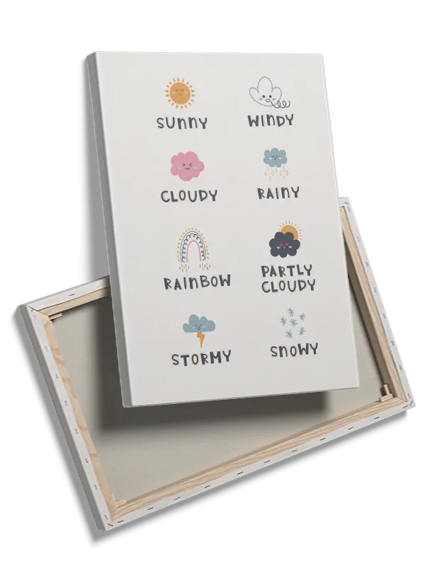 Playful Weather Word Chart Plakat