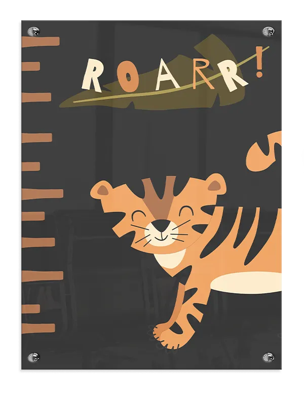 Playful Tiger Roar Growth Chart Plakat
