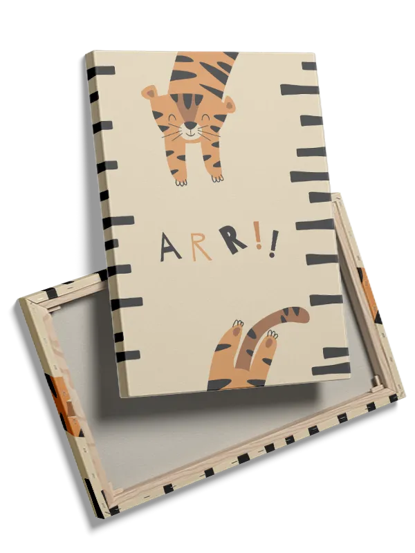 Playful Tiger Growth Chart Kids Room Plakat