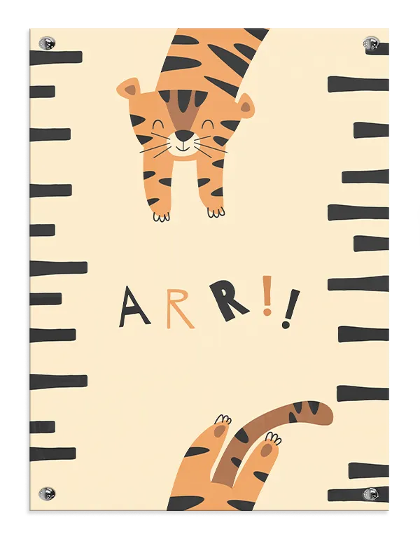 Playful Tiger Growth Chart Kids Room Plakat