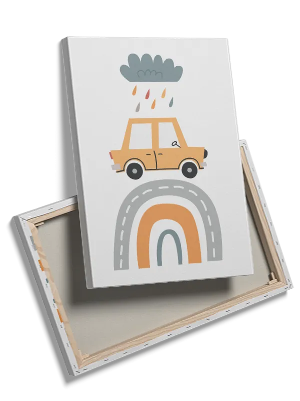Playful Car Rainbow Adventure Plakat