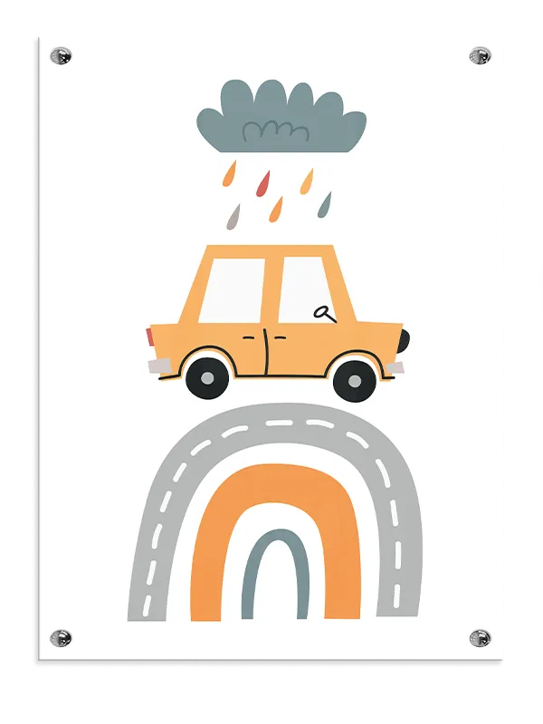 Playful Car Rainbow Adventure Plakat