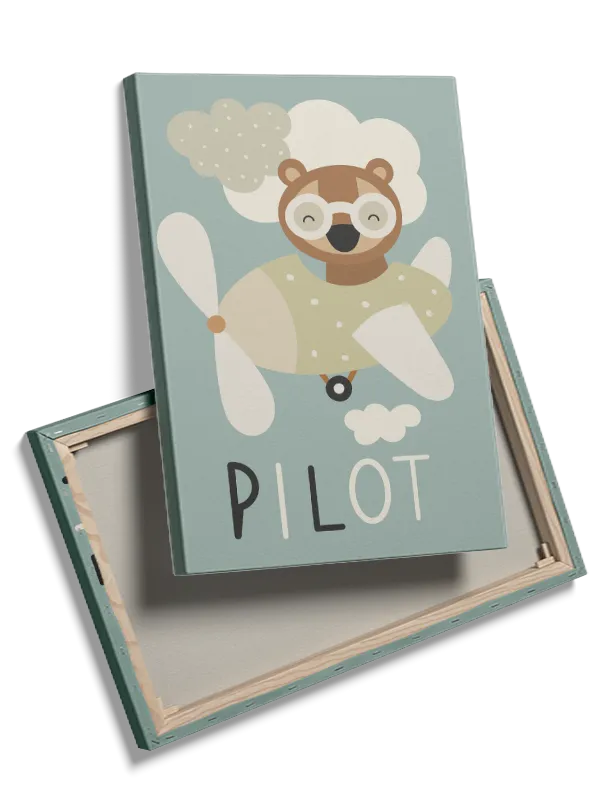 Happy Pilot Bear Adventure Plakat