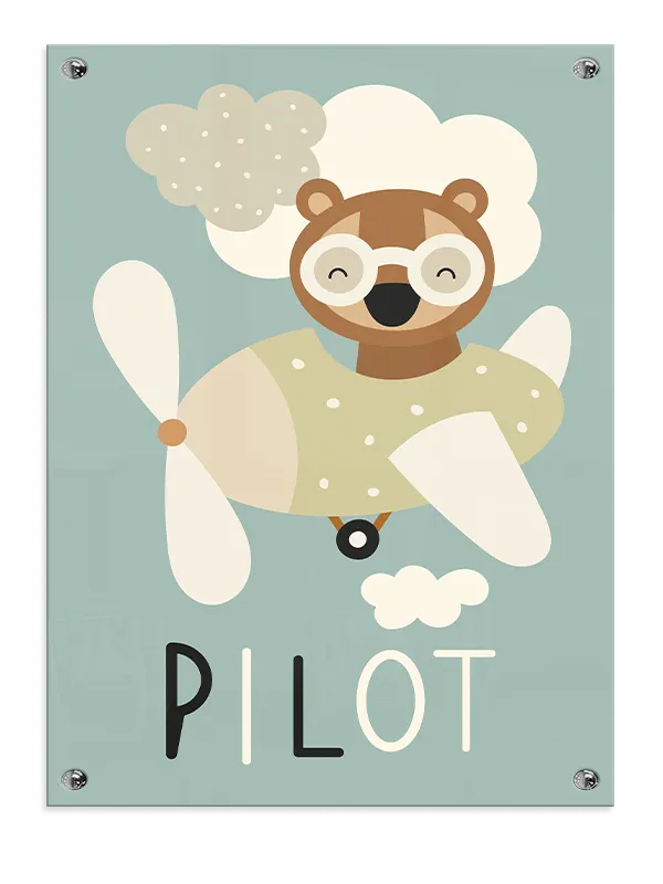 Happy Pilot Bear Adventure Plakat