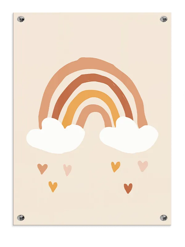 Gentle Rainbow With Hearts Plakat