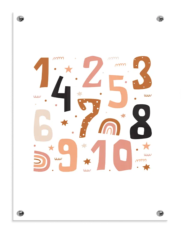 Playful Numbers Learning Wall Plakat