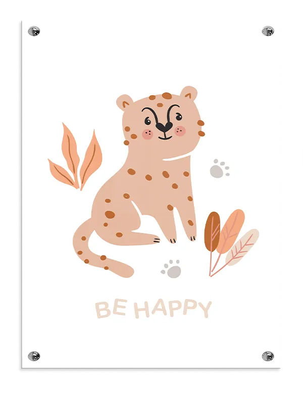Happy Playful Leopard Plakat