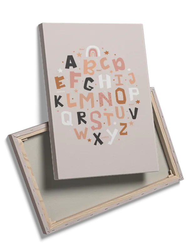 Playful Rainbow Alphabet Plakat