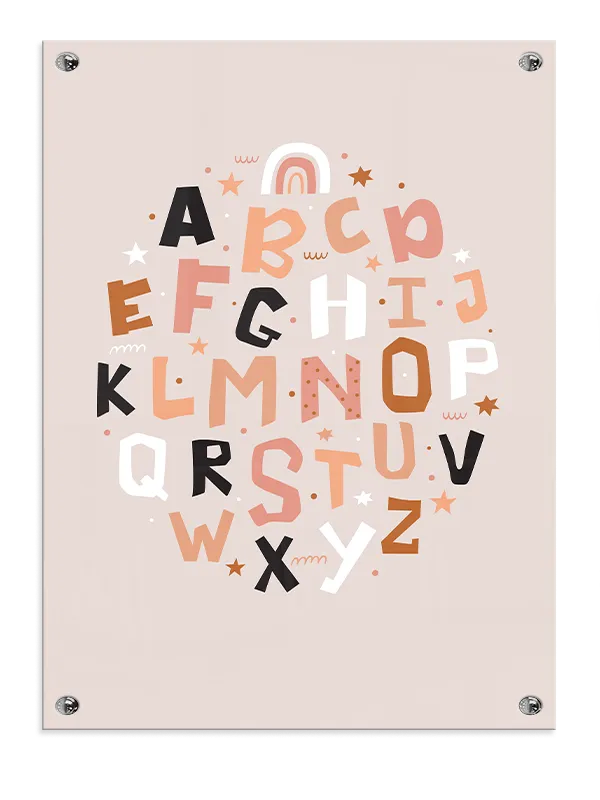 Playful Rainbow Alphabet Plakat