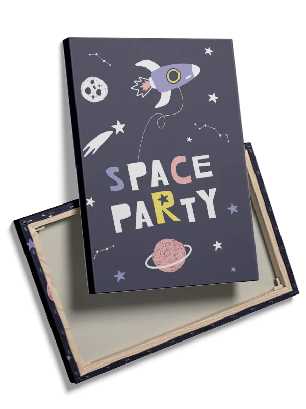Playful Space Party Rocket Plakat