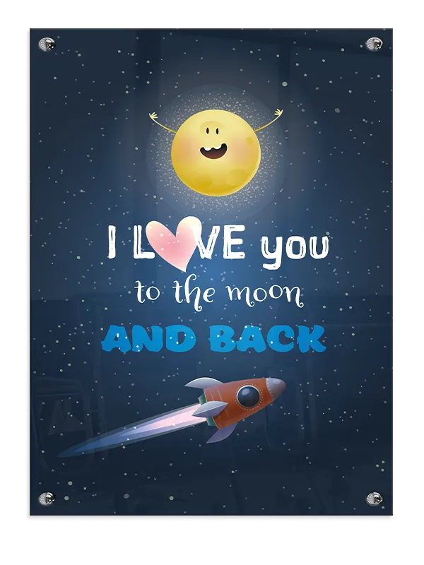 Playful Moon And Rocket Plakat
