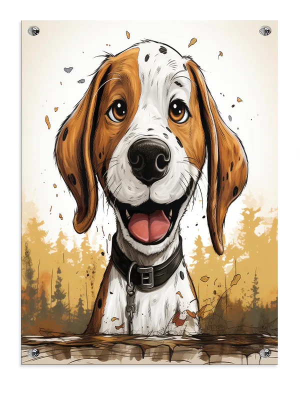 Playful Puppy Portrait Plakat