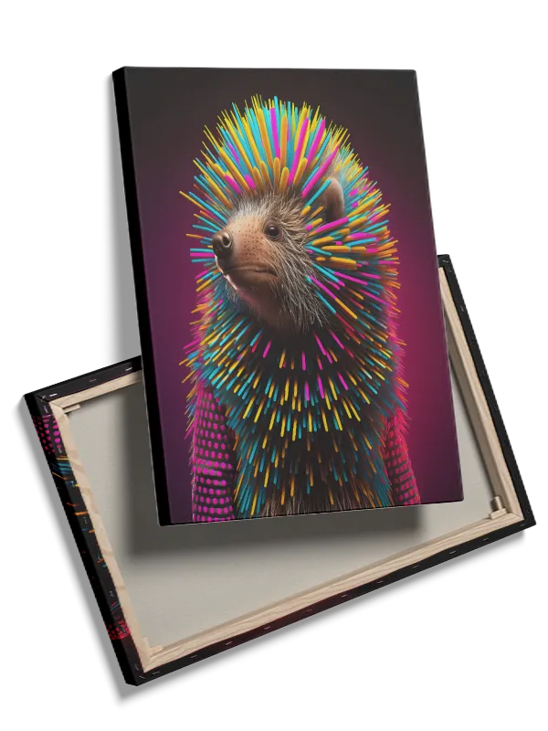Colorful Curious Hedgehog Plakat