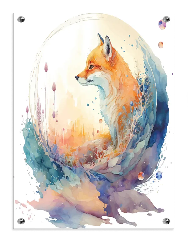 Dreamy Fox Forest Scene Plakat
