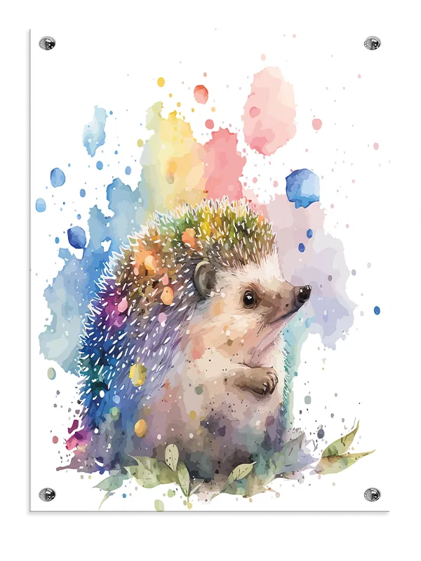 Playful Hedgehog Watercolor Plakat