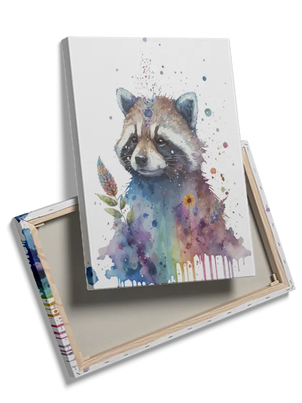 Playful Watercolor Raccoon Plakat