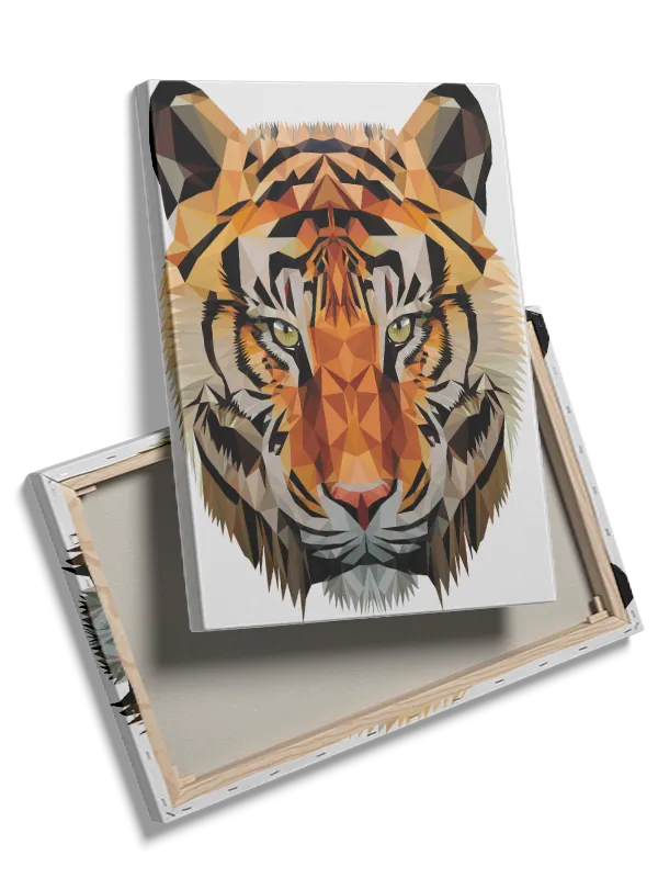Brave Geometric Tiger Face Plakat