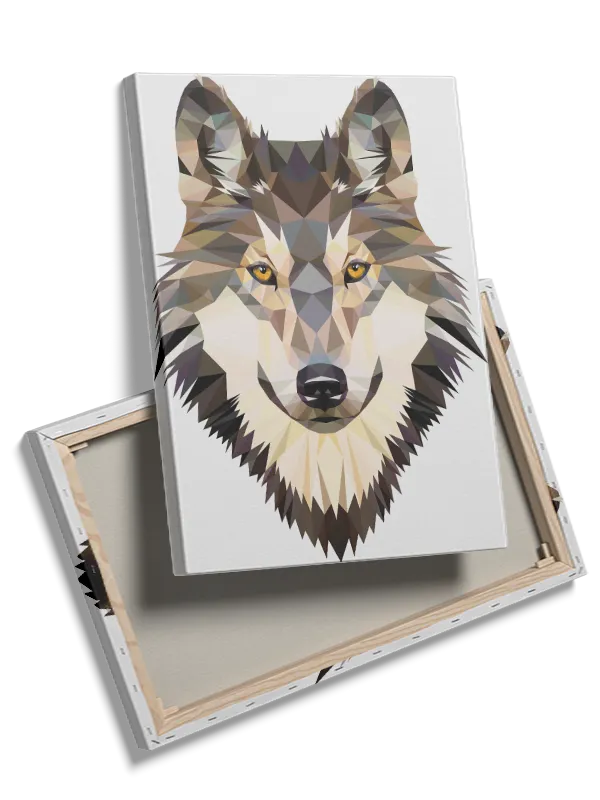 Playful Geometric Wolf Portrait Plakat