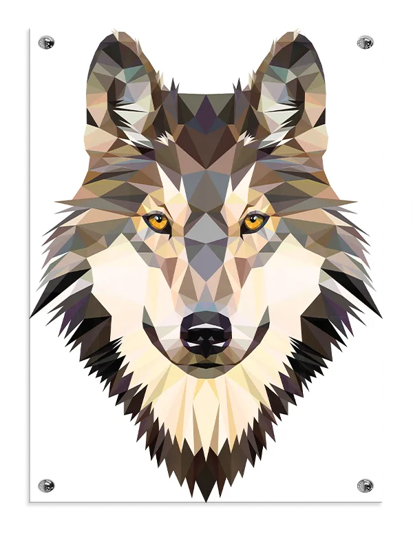 Playful Geometric Wolf Portrait Plakat