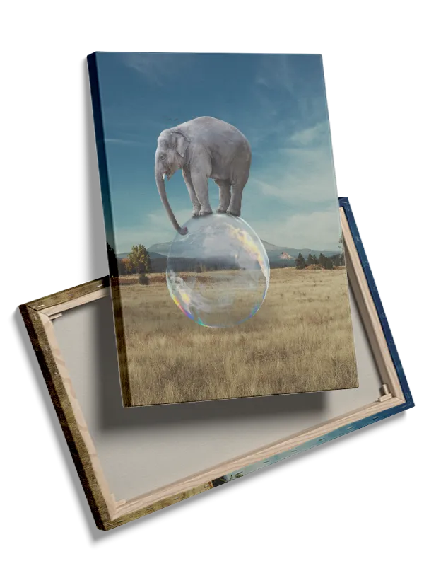 Playful Elephant Bubble Balance Plakat