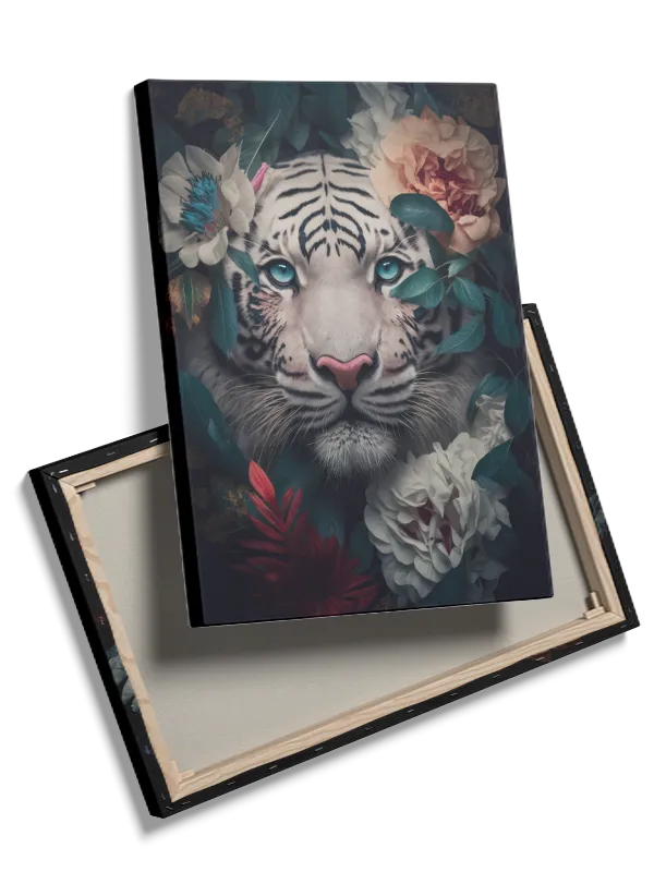 Curious White Tiger Face Plakat