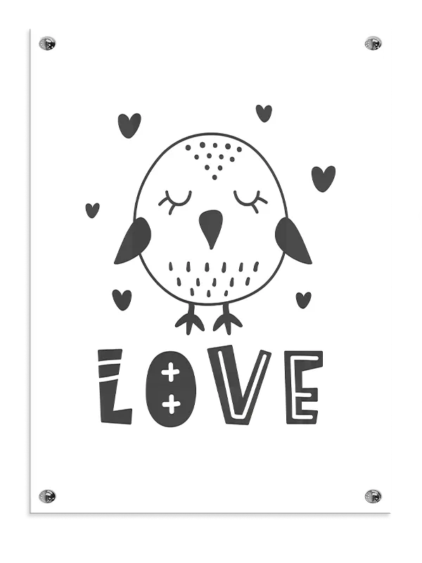 Gentle Sleeping Owl Love Plakat