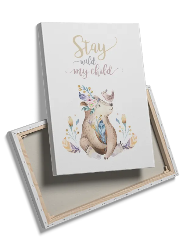 Gentle Bear With Bird Plakat