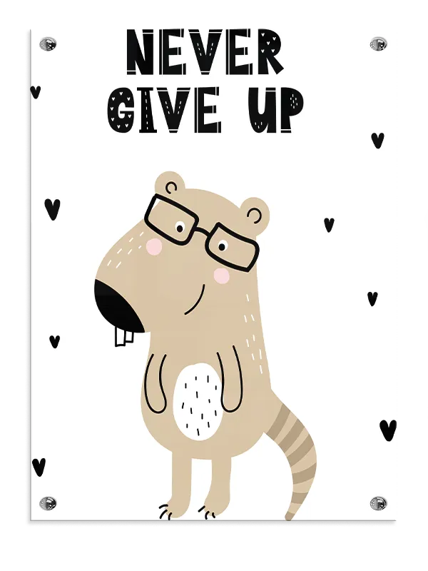 Playful Never Give Up Quote Plakat