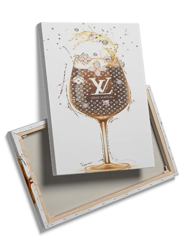 Vinglas logo monogram med typografi mønster