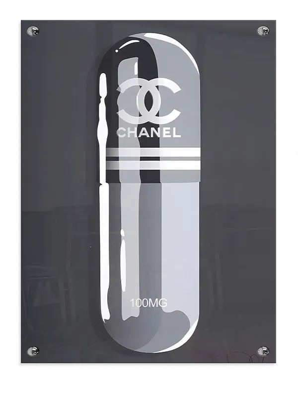 Kapsel logo tekst med typografi refleksioner