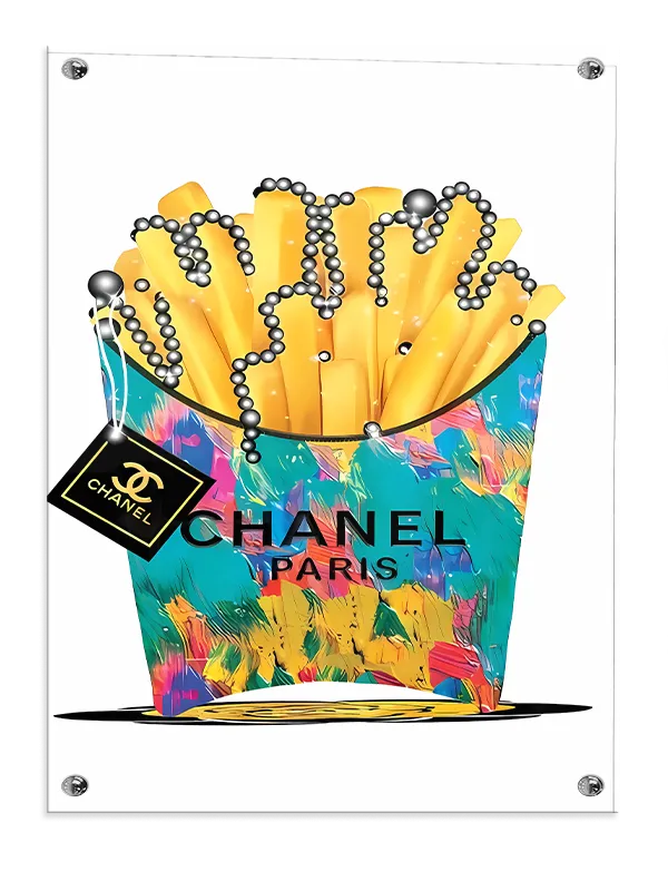 Pommes fritesæskehalskæde med typografimønsterlogo