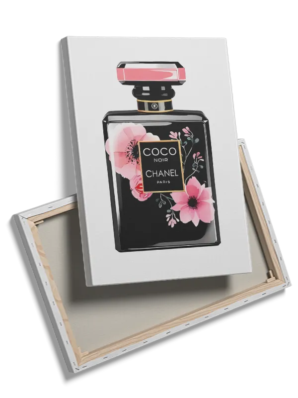 Parfumeflaske blomster etiket med typografi refleksioner