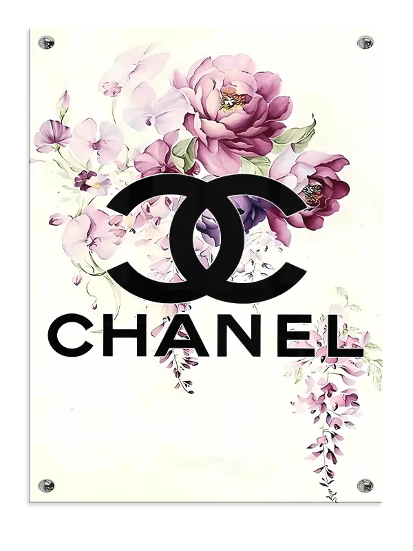 Blomster logo tekst med typografi akvarel