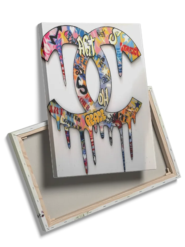 Logo graffiti malingdryp med typografi collage