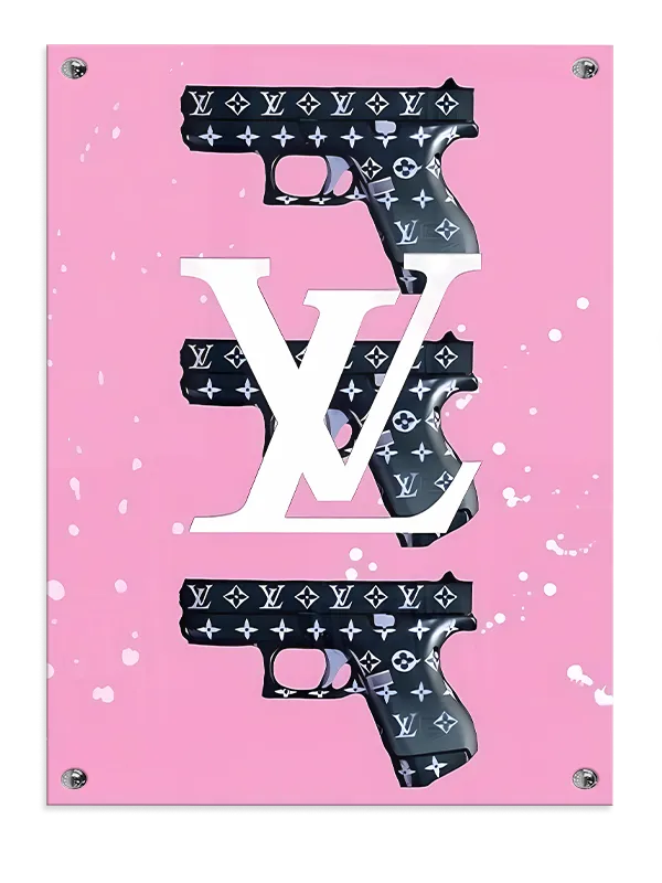 Pistoler bogstaver logo med typografi mønster