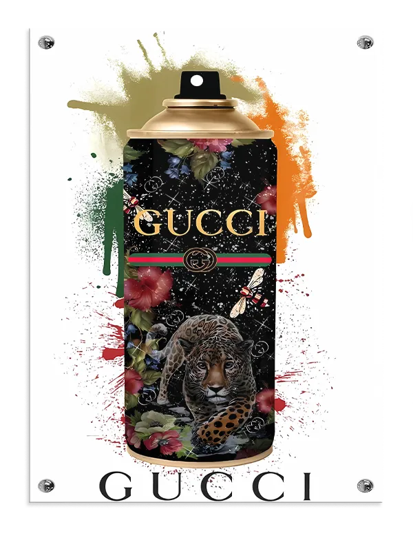 Spraydåse leopard blomster sommerfugle med typografi
