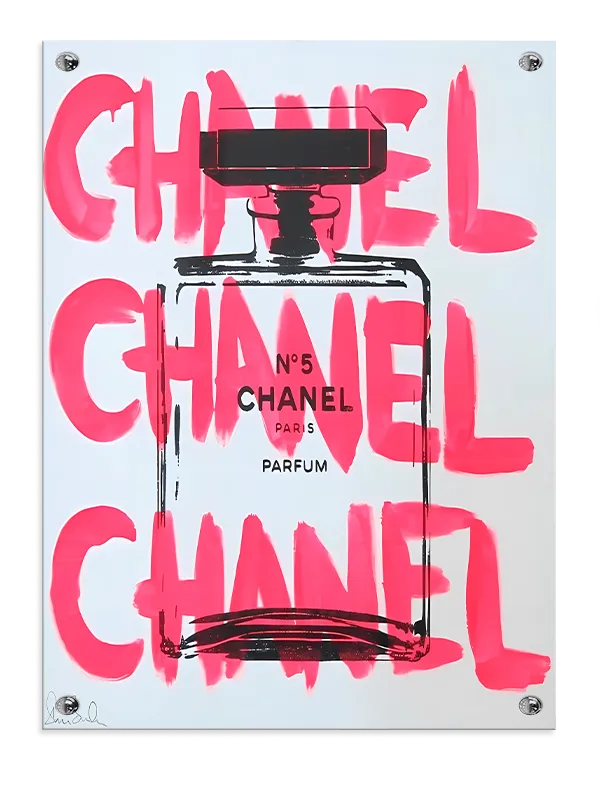 Parfumeflaske typografi med penselstrøg tekstur ramme