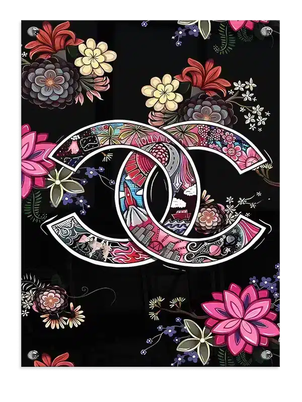 Blomster monogram ornament med mønster kontur