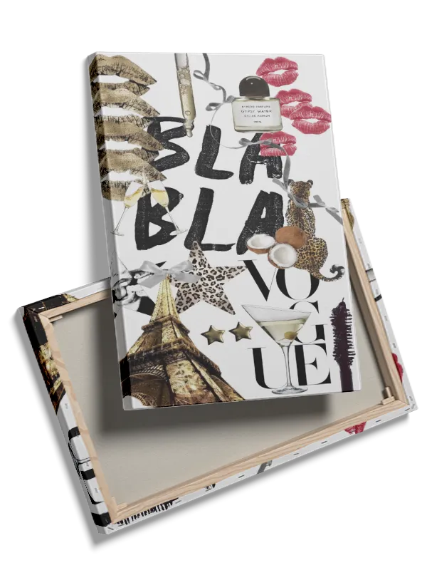 Collage typografi parfume læber med mønster