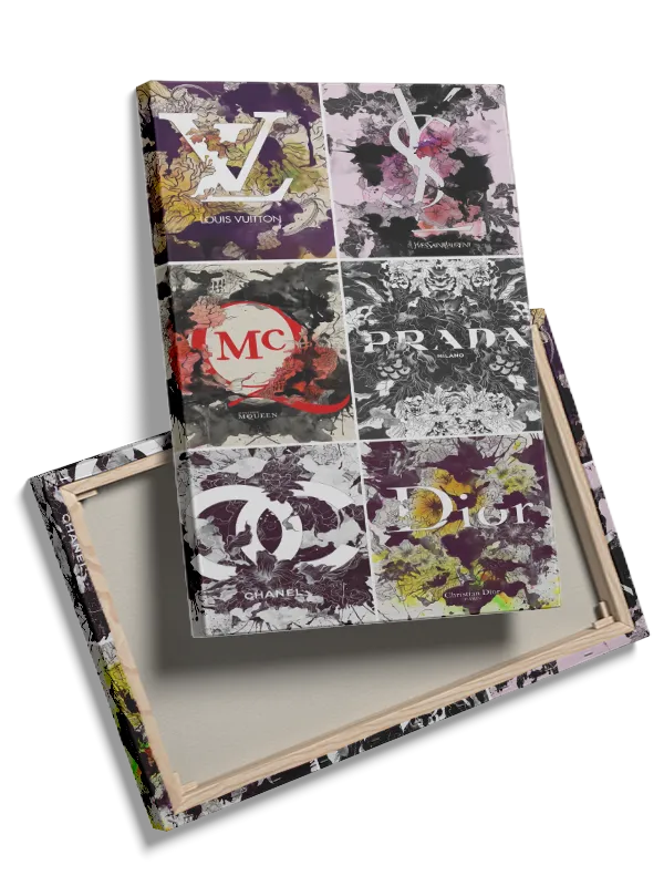 Logoer blomster collage med typografi mønster