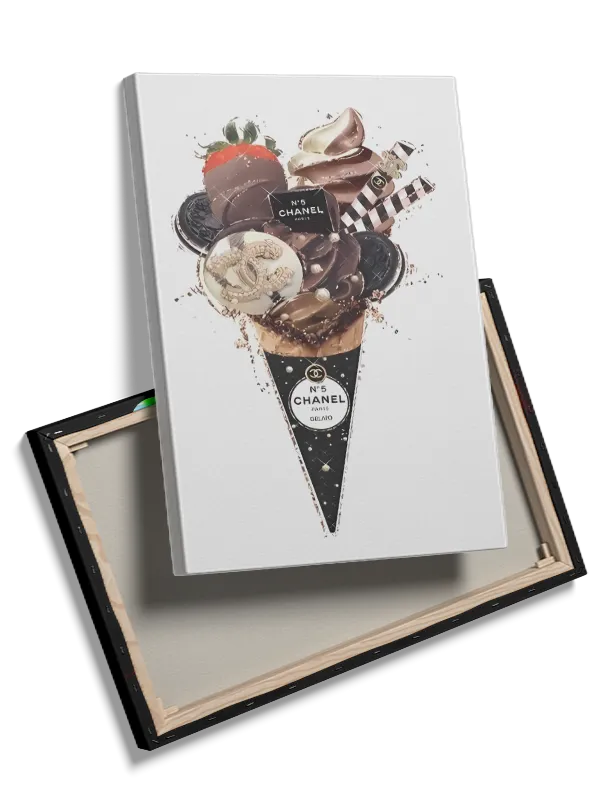 Isvaffel jordbær chokolade kiks med collage