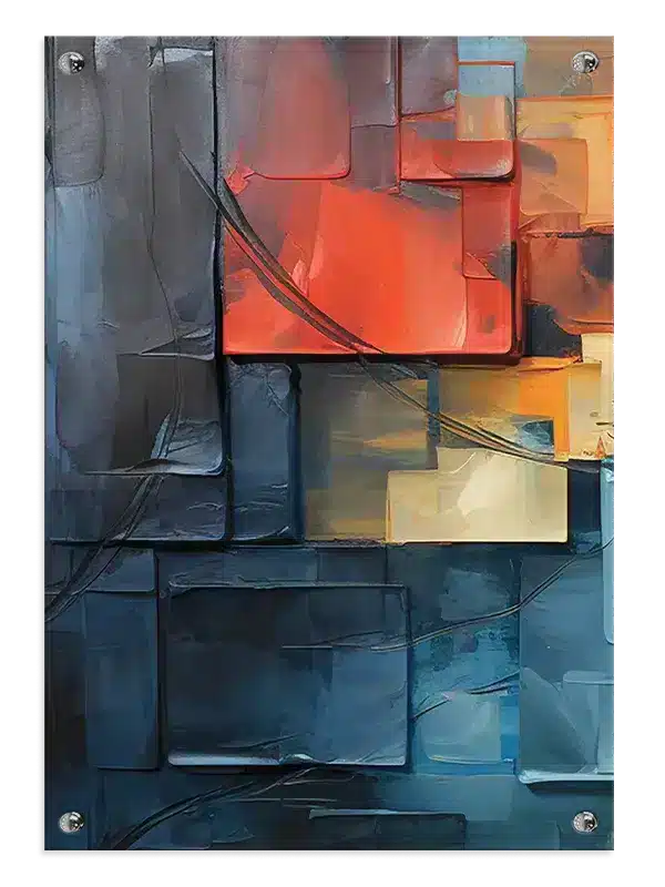 Crimson Layered Geometry Plakat