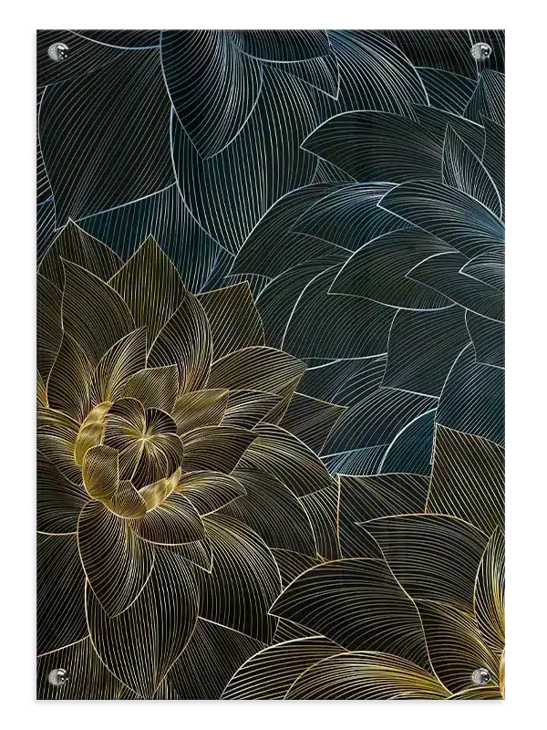 Gilded Floral Contours Plakat