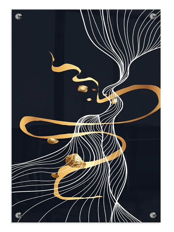 Golden Flow Contours Plakat