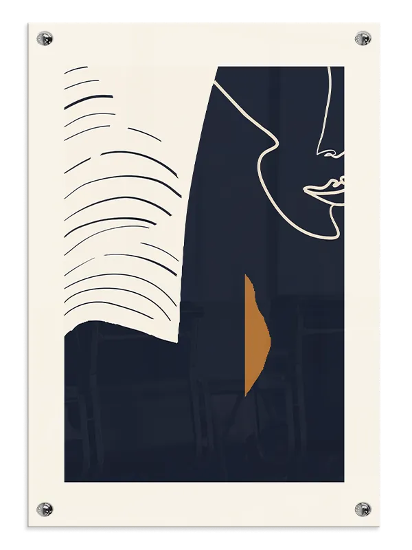 Curved Contour Silhouette Plakat