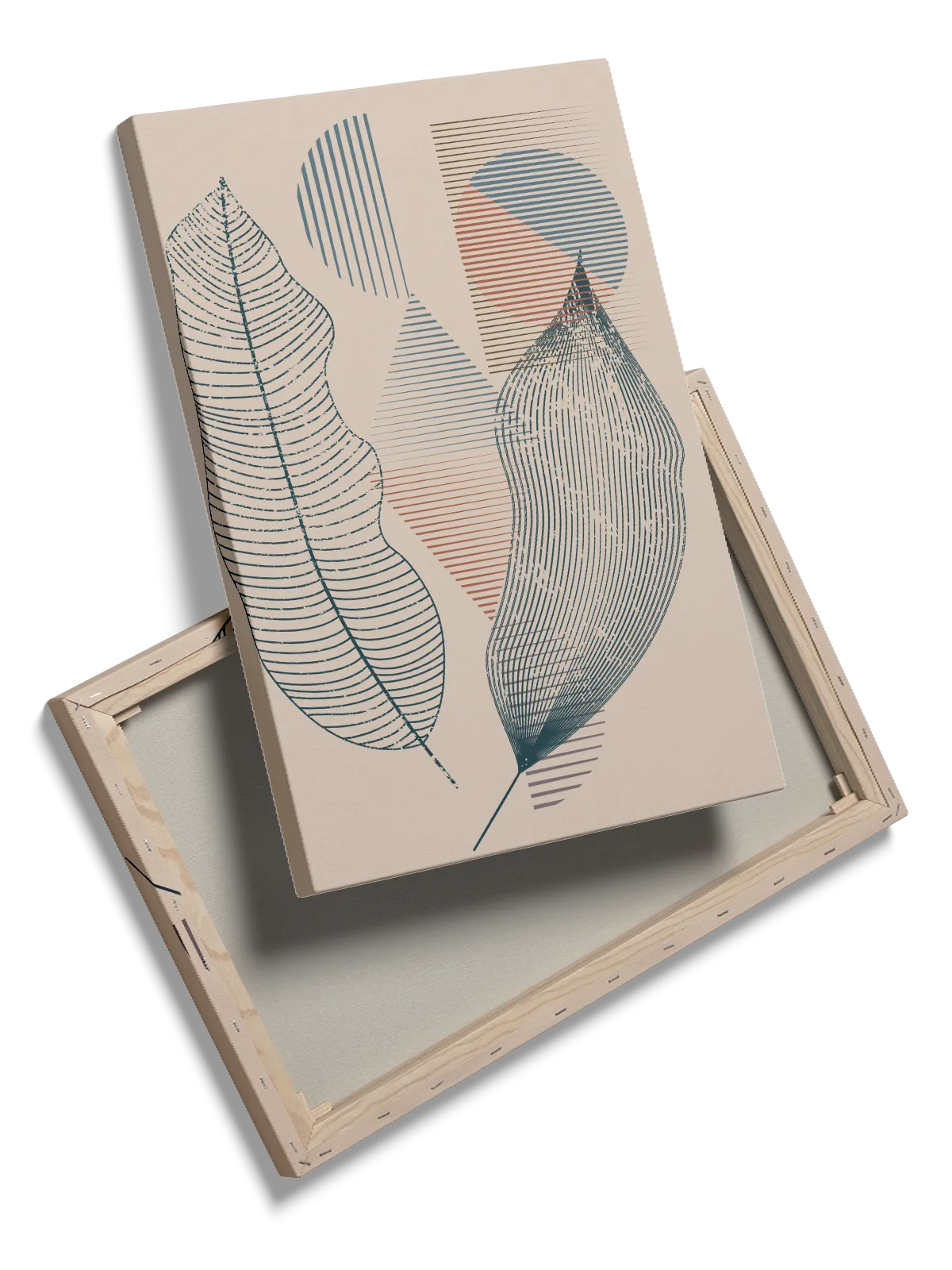Linear Leaf Contours Plakat