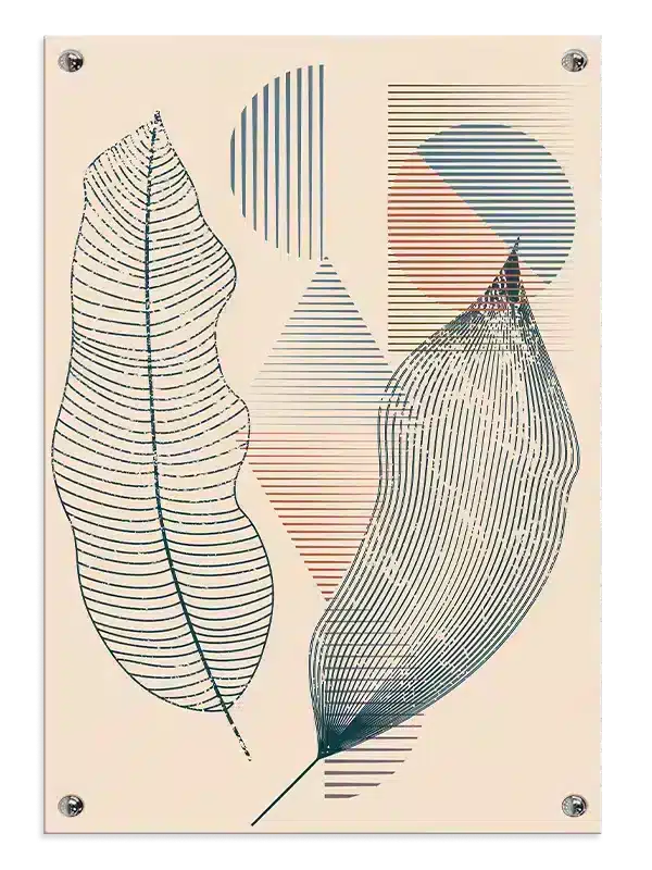 Linear Leaf Contours Plakat